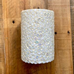 Crate & Barrel Mosaic Mother of Pearl Hurricane Candle Holder
